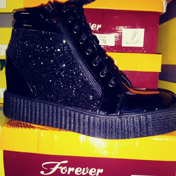 bedazzled wedge sneakers